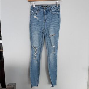 Tinseltown Light Blue Distressed Skinny Jeans